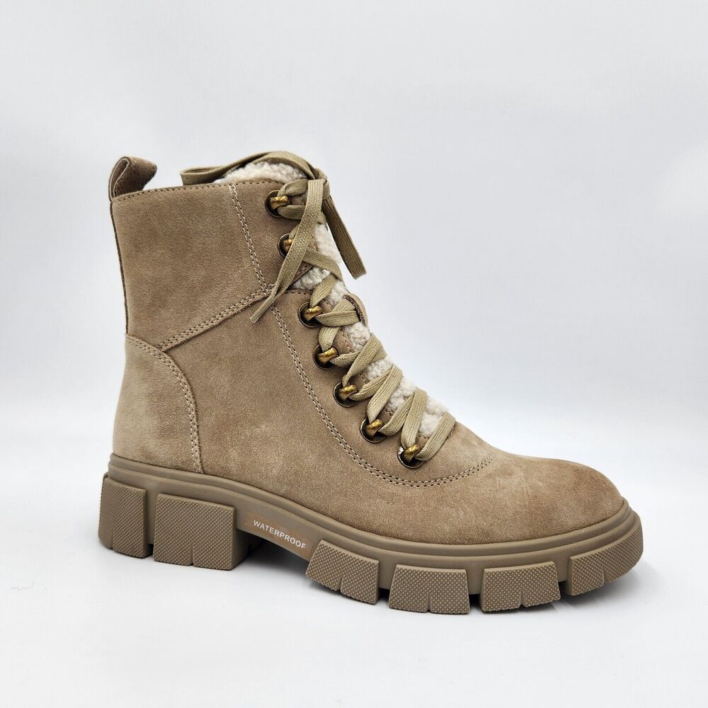 Aqua College Women Sand Waterproof Suede Paige Utility Combat Booties 8.5M